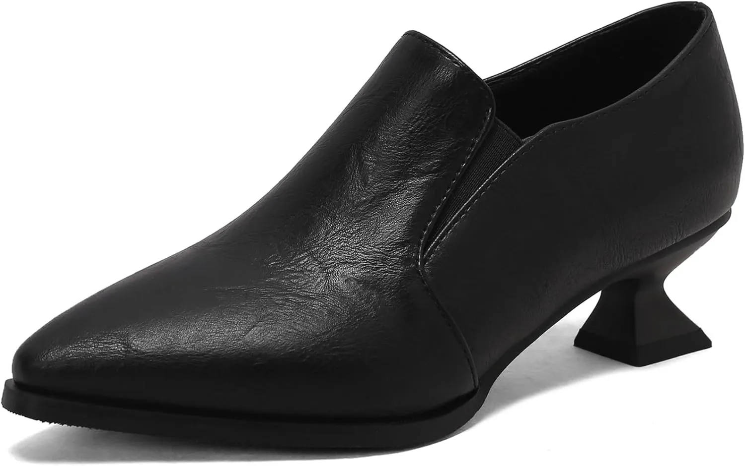 Gicoiz Women Comfy Low Kitten Heel Loafers Office Brogue Pumps