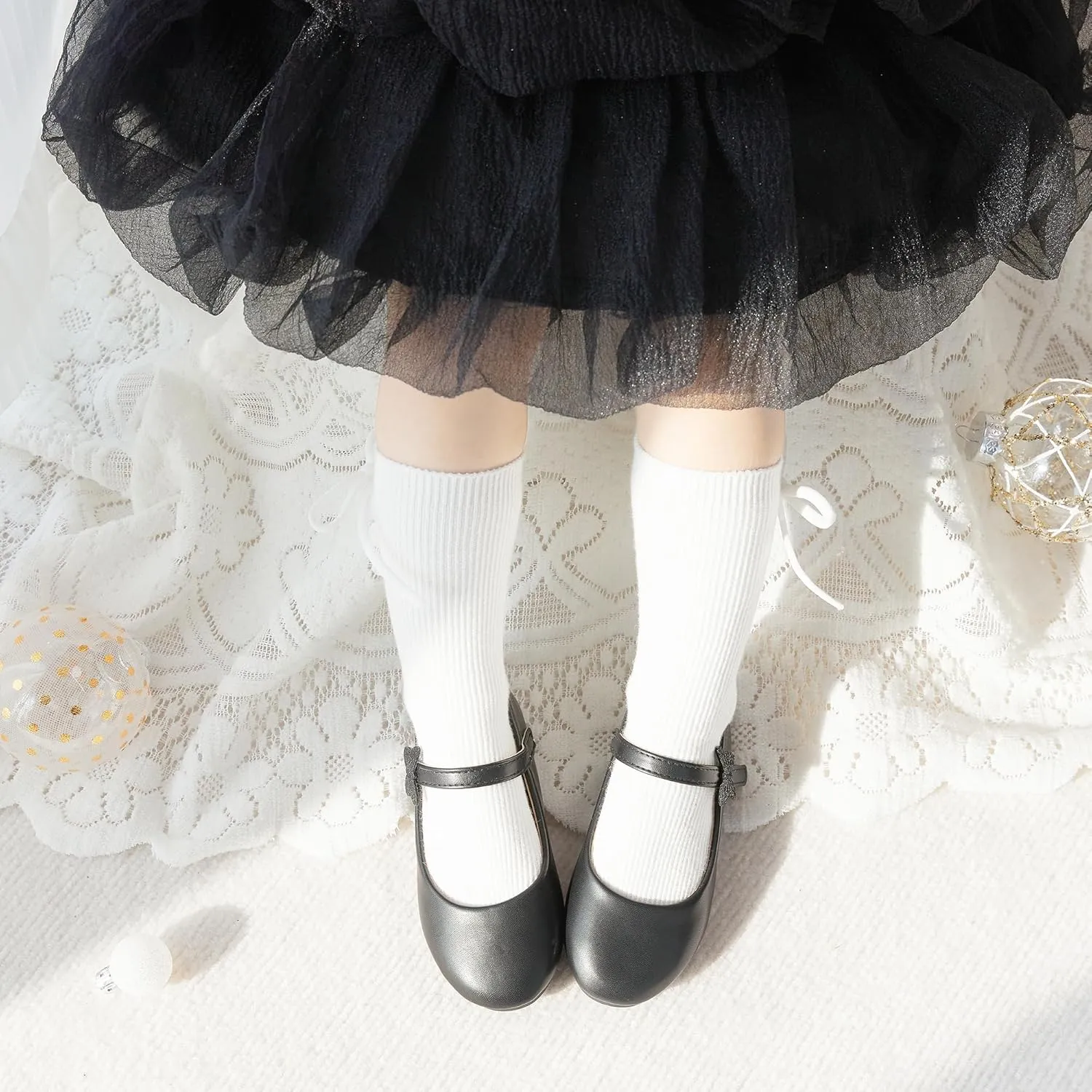 GINFIVE Toddler Girls Dress Shoes Little Girls Mary Janes Ballerina Flats Shoes Toddler