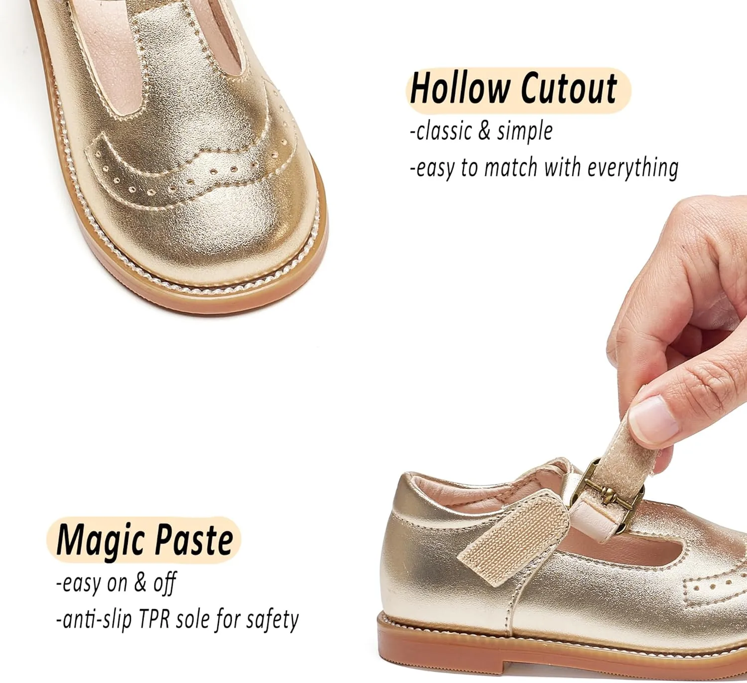 GINFIVE Toddler Girls Dress Shoes Little Kids Oxfords Flats School Mary Janes Shoes