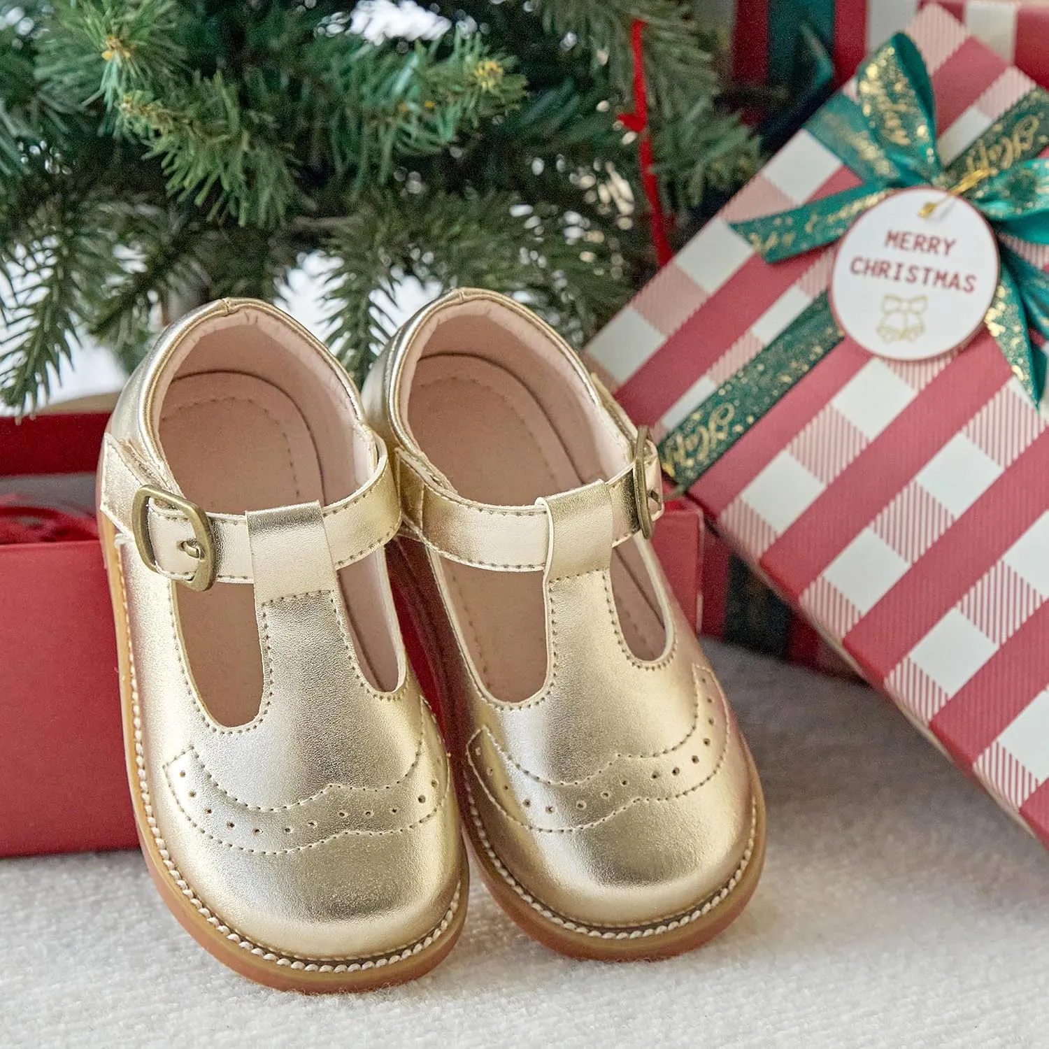GINFIVE Toddler Girls Dress Shoes Little Kids Oxfords Flats School Mary Janes Shoes