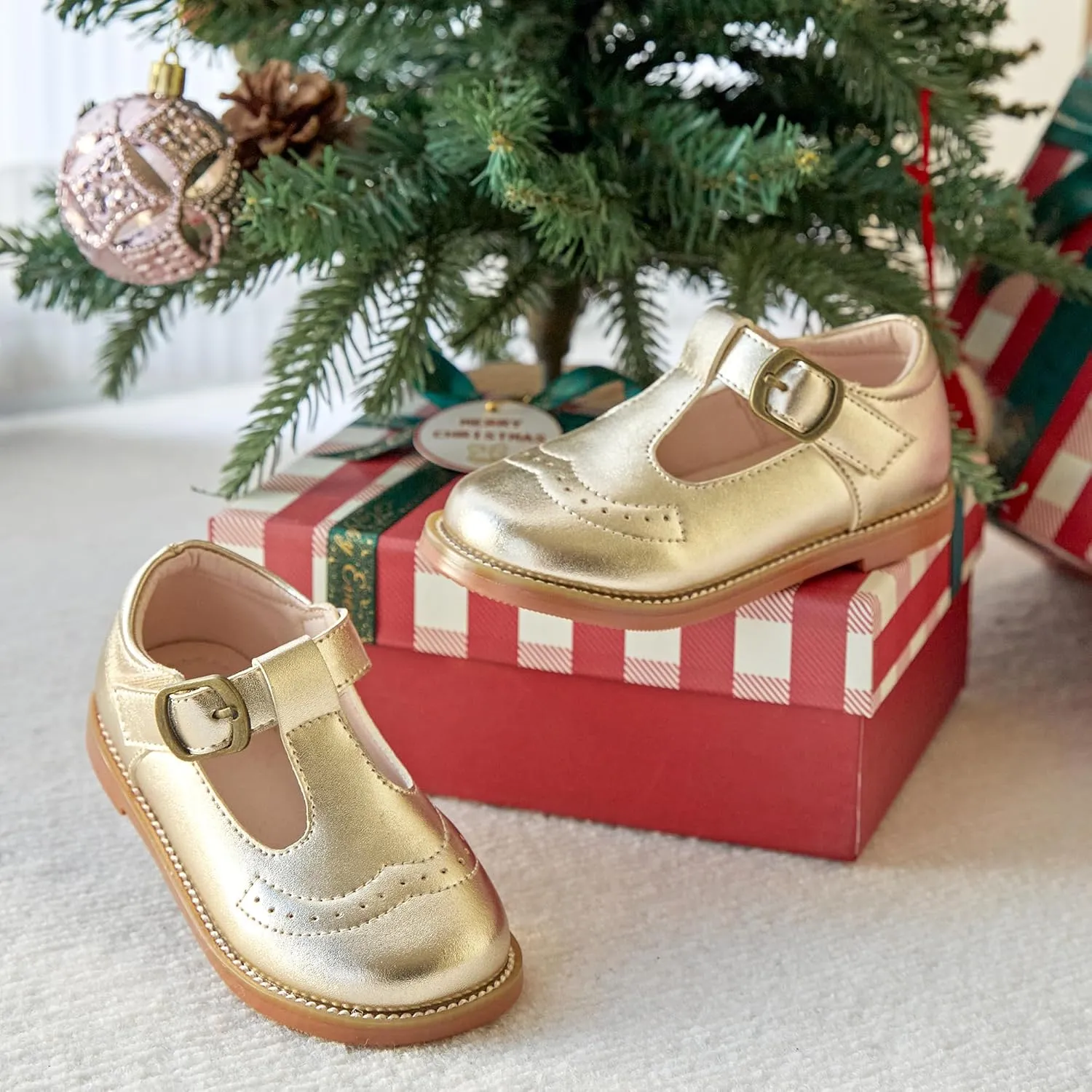 GINFIVE Toddler Girls Dress Shoes Little Kids Oxfords Flats School Mary Janes Shoes