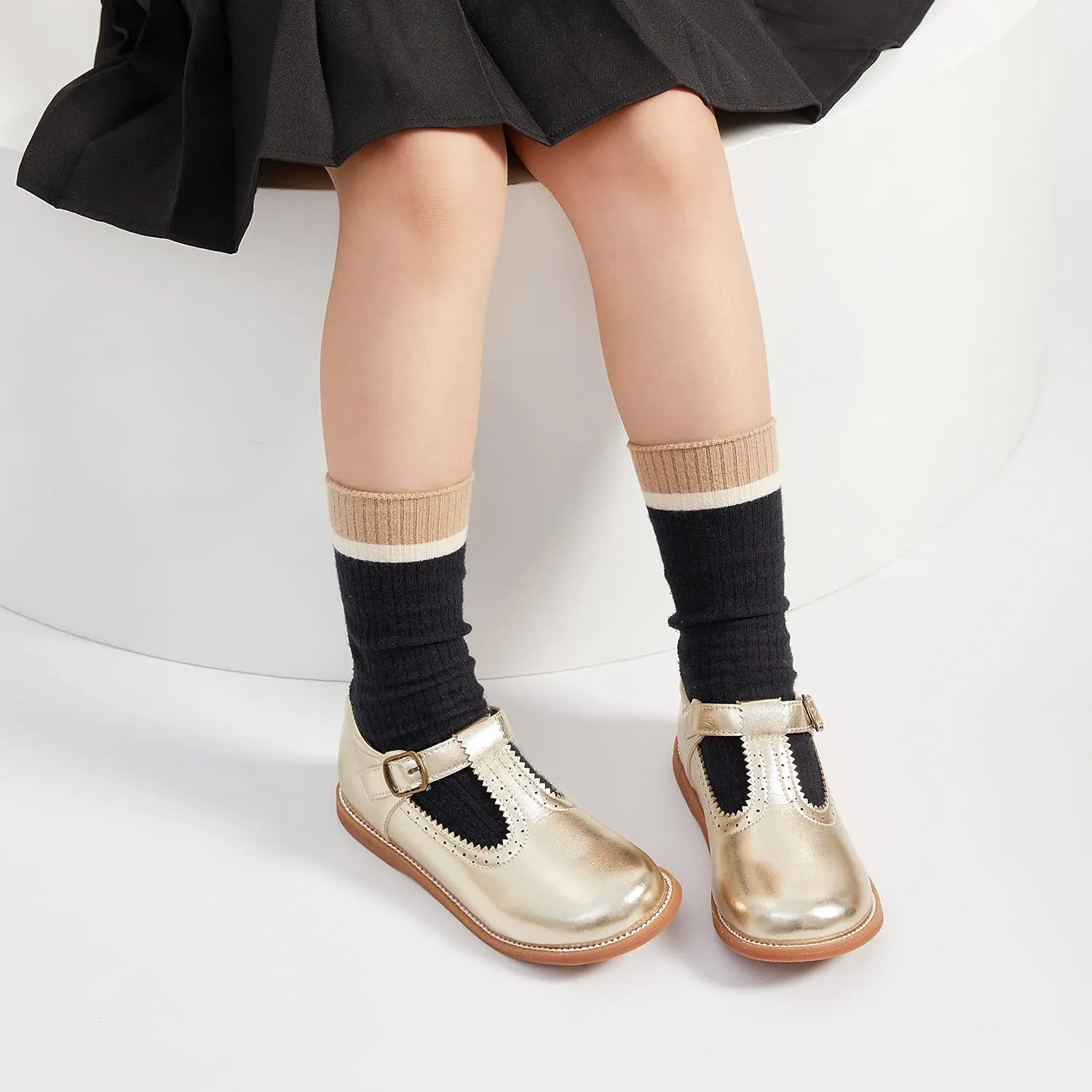 GINFIVE Toddler Little Girls Mary Janes Flats Girls Dress Shoes Kids Shoes