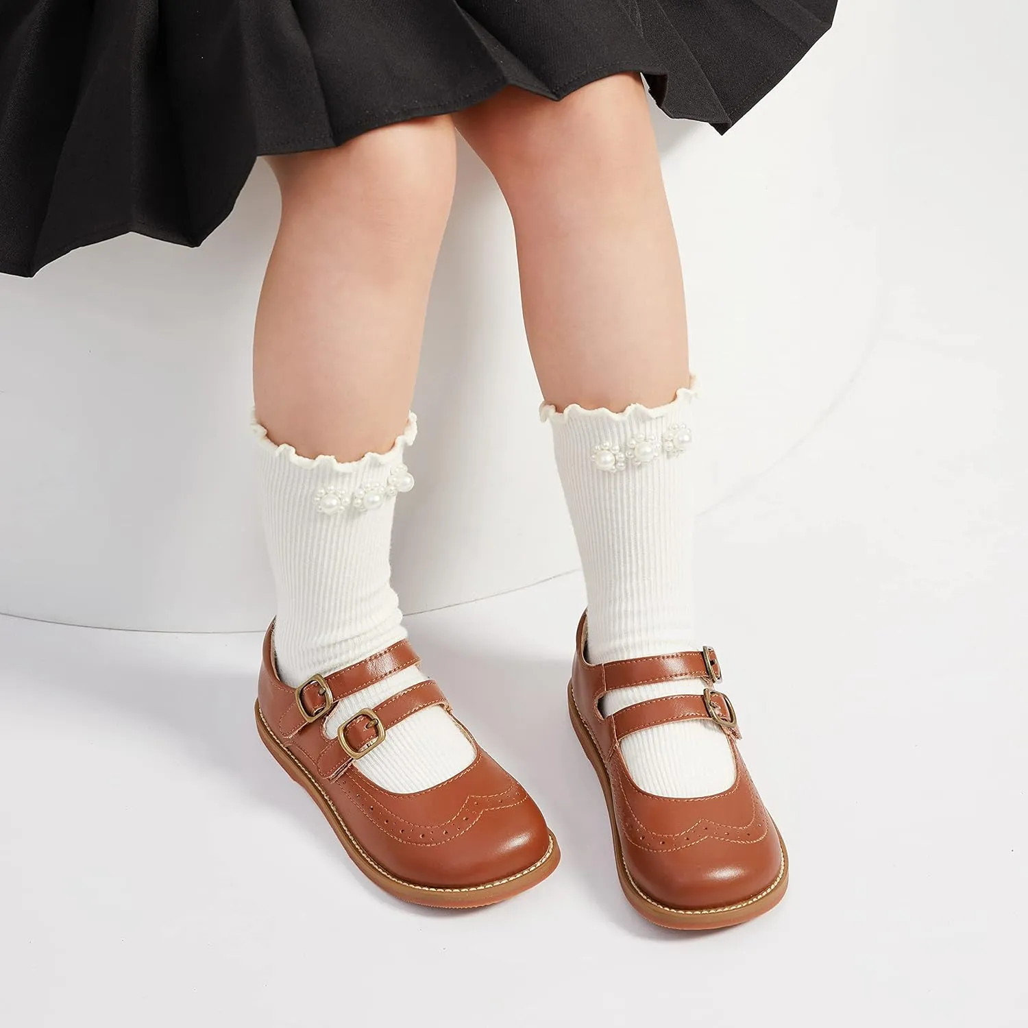 GINFIVE Toddler Little Girls Mary Janes Flats Girls Dress Shoes Kids Shoes