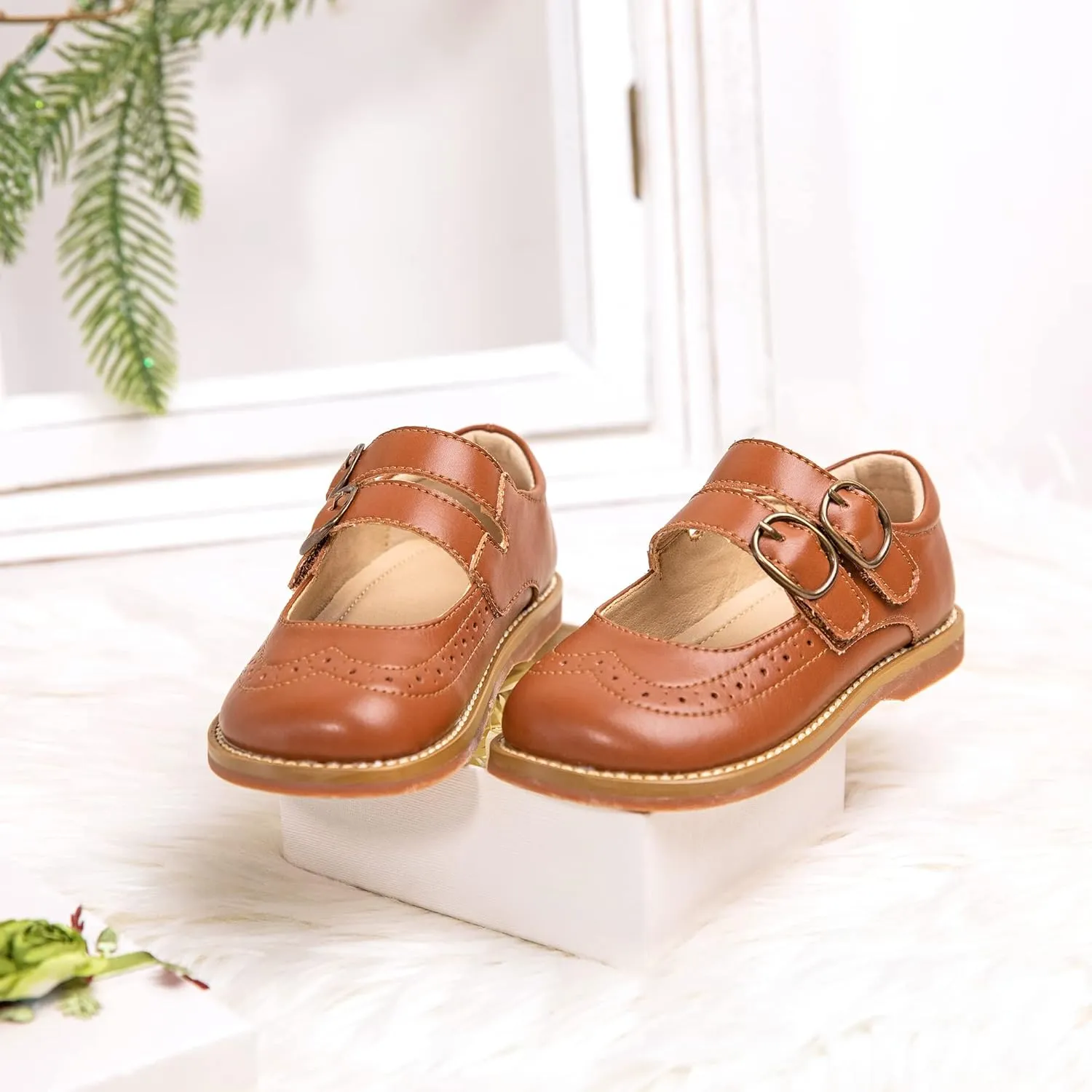 GINFIVE Toddler Little Girls Mary Janes Flats Girls Dress Shoes Kids Shoes