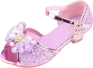 Girls Dress Shoes Toddler Bow Party Wedding Pumps Open Toe High Heels for Girls Toddler Kids Infant