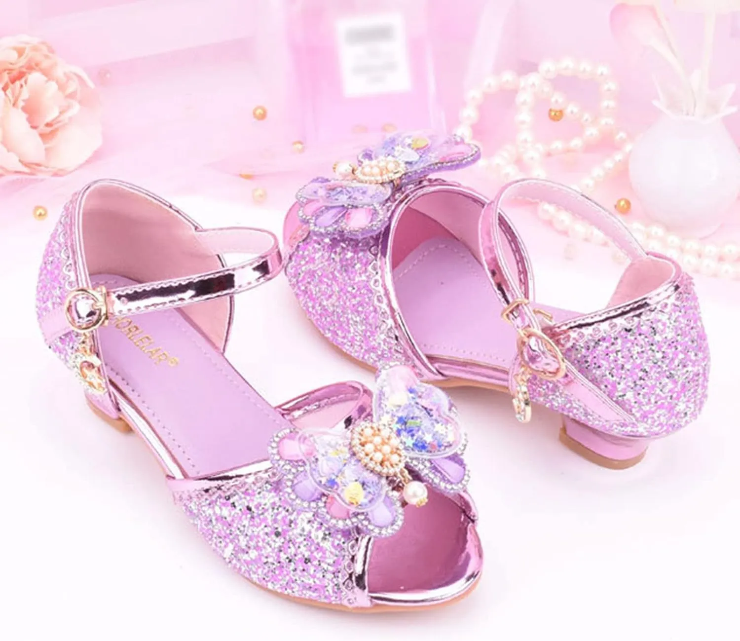 Girls Dress Shoes Toddler Bow Party Wedding Pumps Open Toe High Heels for Girls Toddler Kids Infant
