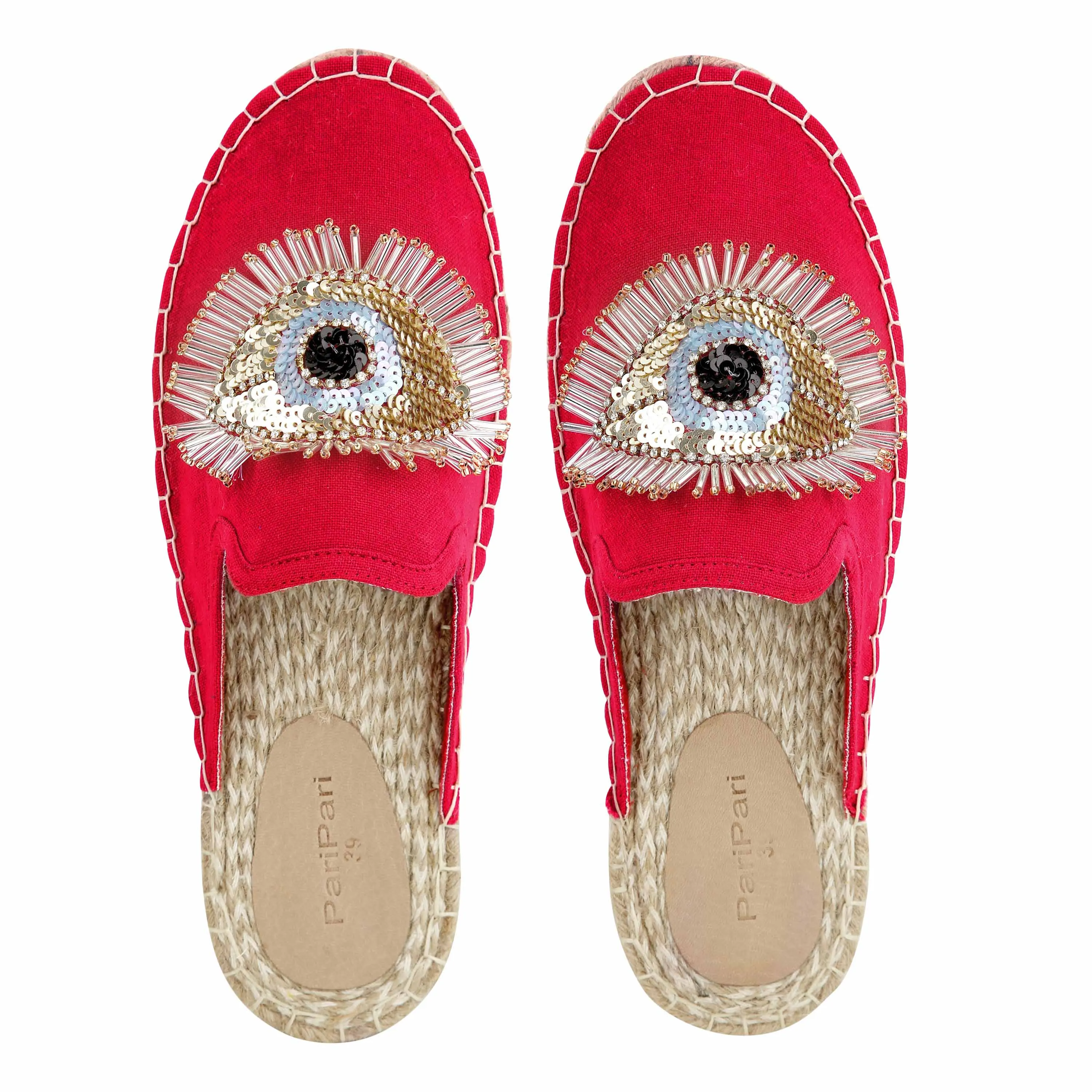 Glare Espadrilles Crimson Evil-Eye Flat