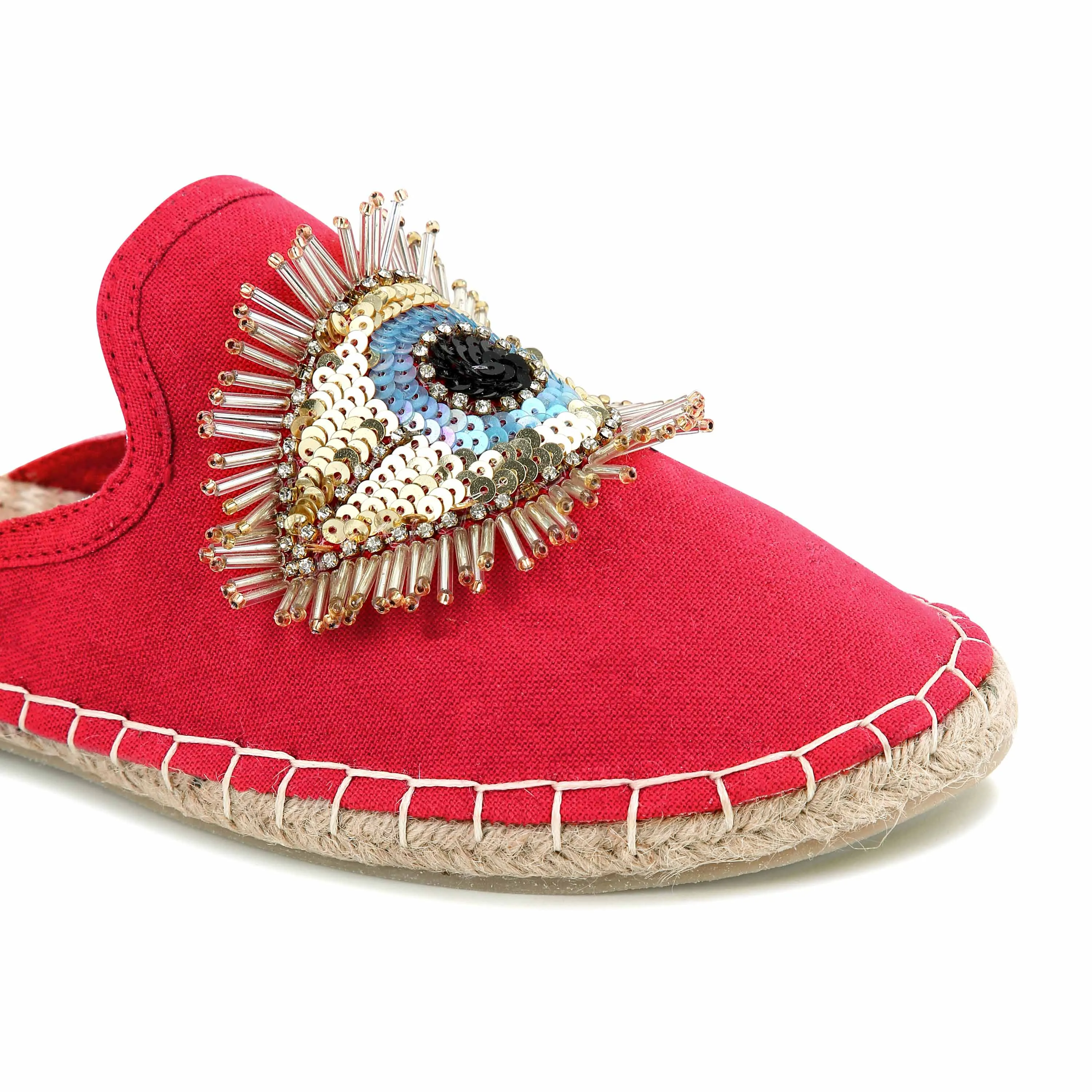 Glare Espadrilles Crimson Evil-Eye Flat
