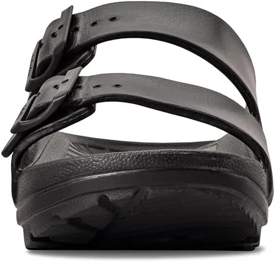Gravity Defyer G-Defy Women's Wide Width Recovery Slides – Arch Support Sandals with Plantar Fasciitis Relief, Adjustable Double Buckle, and Thick Sole for Enhanced Comfort Post-Exercise