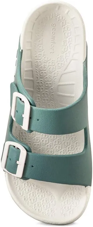 Gravity Defyer G-Defy Women's Wide Width Recovery Slides – Arch Support Sandals with Plantar Fasciitis Relief, Adjustable Double Buckle, and Thick Sole for Enhanced Comfort Post-Exercise