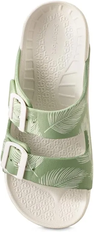 Gravity Defyer G-Defy Women's Wide Width Recovery Slides – Arch Support Sandals with Plantar Fasciitis Relief, Adjustable Double Buckle, and Thick Sole for Enhanced Comfort Post-Exercise