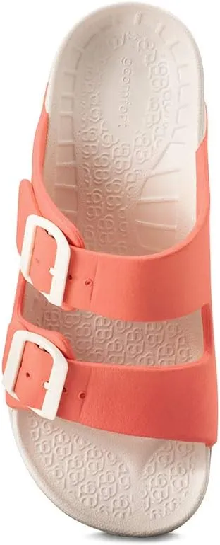 Gravity Defyer G-Defy Women's Wide Width Recovery Slides – Arch Support Sandals with Plantar Fasciitis Relief, Adjustable Double Buckle, and Thick Sole for Enhanced Comfort Post-Exercise