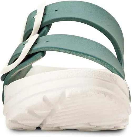 Gravity Defyer G-Defy Women's Wide Width Recovery Slides – Arch Support Sandals with Plantar Fasciitis Relief, Adjustable Double Buckle, and Thick Sole for Enhanced Comfort Post-Exercise