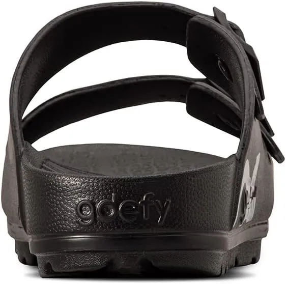 Gravity Defyer G-Defy Women's Wide Width Recovery Slides – Arch Support Sandals with Plantar Fasciitis Relief, Adjustable Double Buckle, and Thick Sole for Enhanced Comfort Post-Exercise