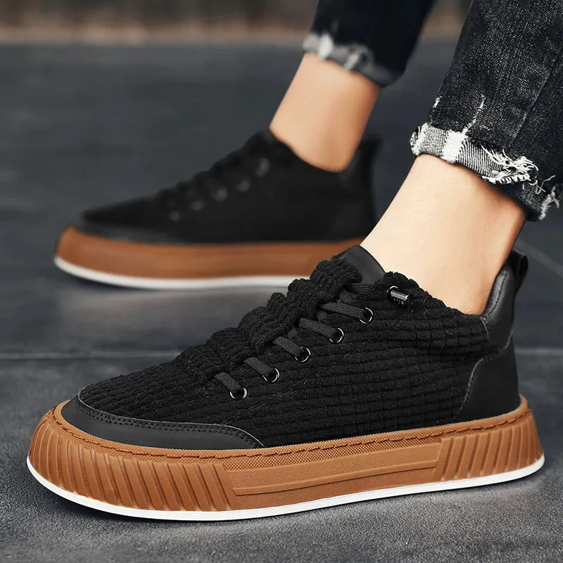 Harajuku Green Casual Designer Suede Shoes