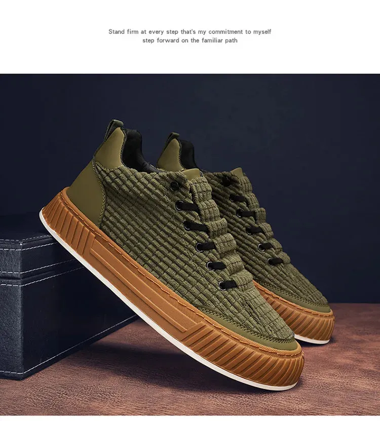 Harajuku Green Casual Designer Suede Shoes