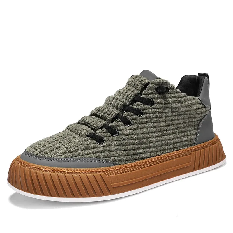 Harajuku Green Casual Designer Suede Shoes