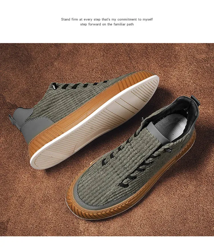 Harajuku Green Casual Designer Suede Shoes