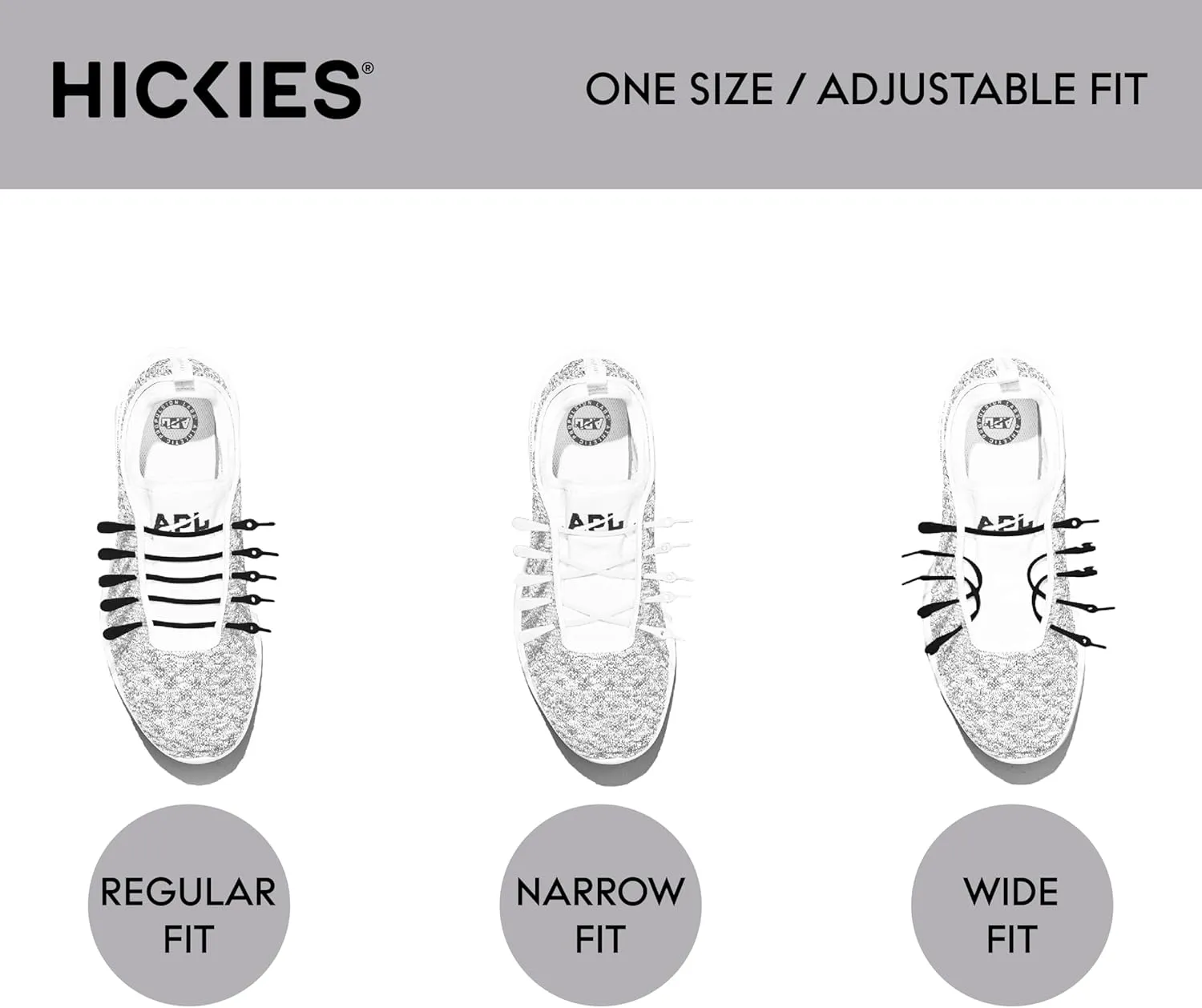HICKIES No Tie Shoelaces – Elastic, Waterproof, Unisex Shoelaces for Adults, One Size Fits All for Sneakers & Running Shoes