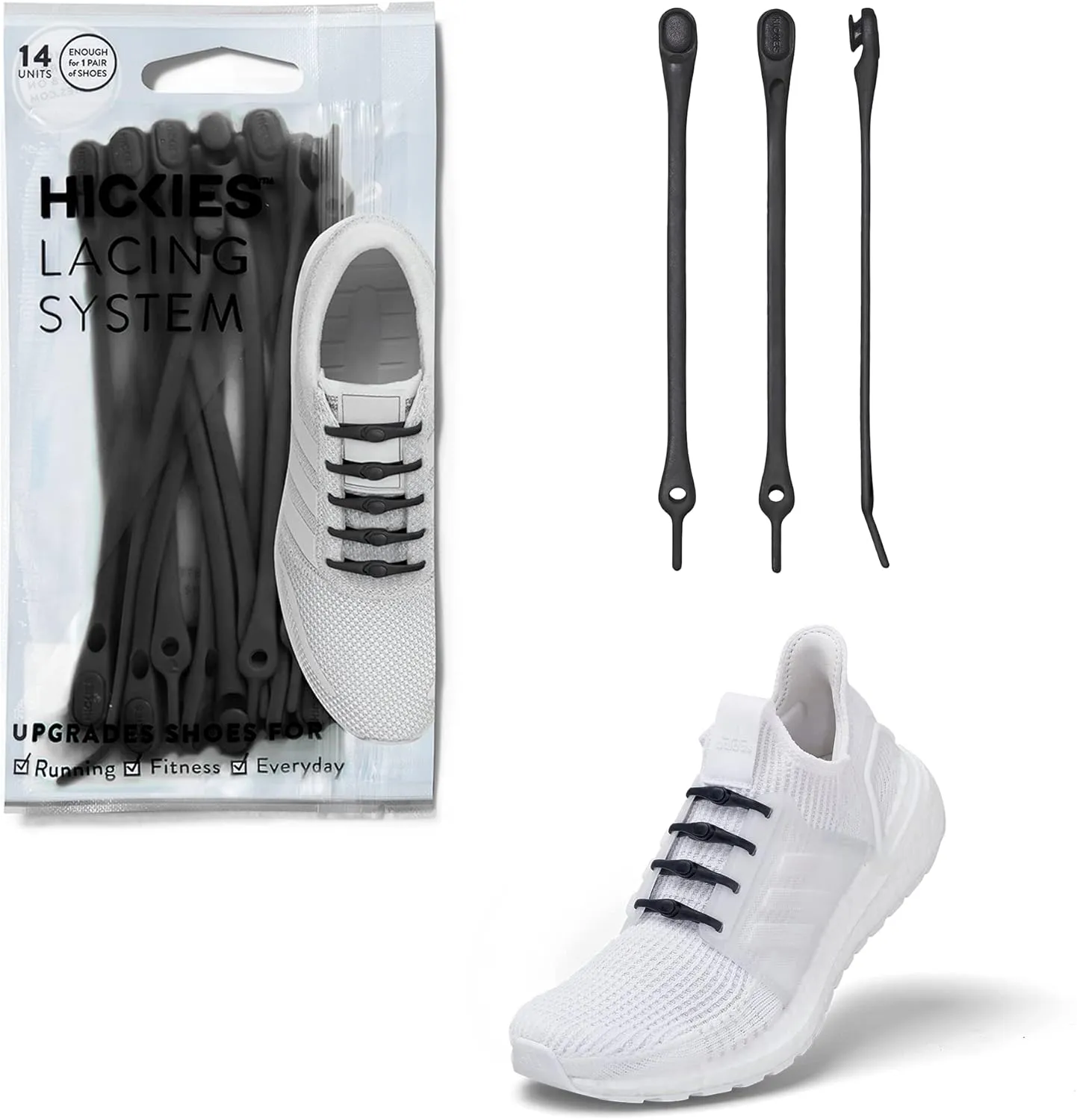 HICKIES No Tie Shoelaces – Elastic, Waterproof, Unisex Shoelaces for Adults, One Size Fits All for Sneakers & Running Shoes