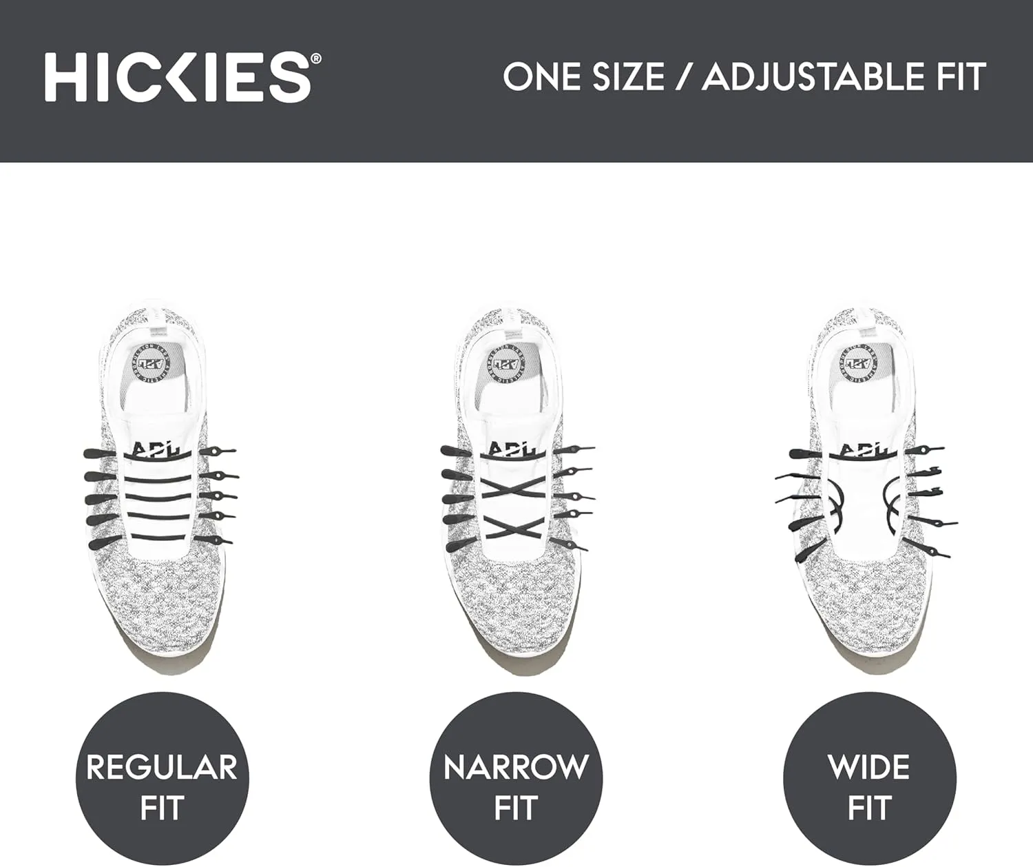 HICKIES No Tie Shoelaces – Elastic, Waterproof, Unisex Shoelaces for Adults, One Size Fits All for Sneakers & Running Shoes