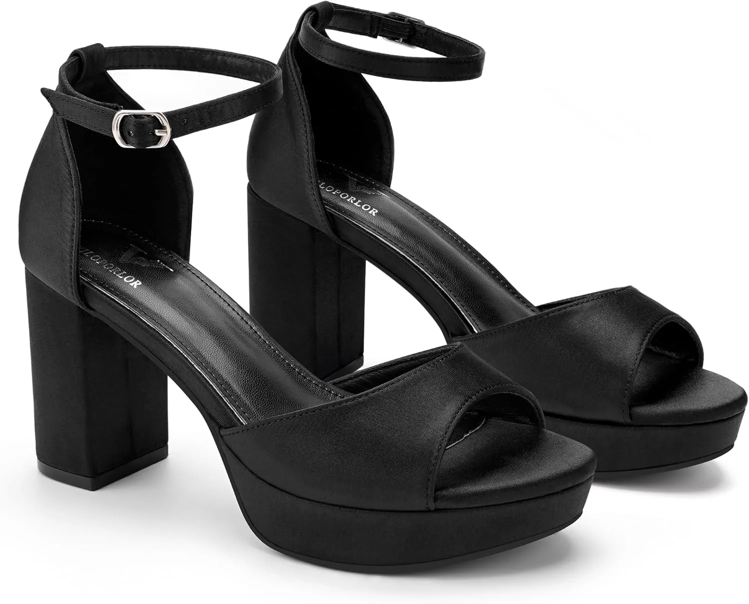 High Heels Chunky Platform Heels for Women Ankle Strap Comfy Open Toe Block Heeled Sandals Party Prom Wedding Dress Pumps