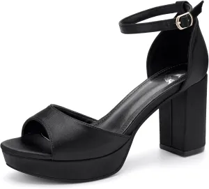 High Heels Chunky Platform Heels for Women Ankle Strap Comfy Open Toe Block Heeled Sandals Party Prom Wedding Dress Pumps