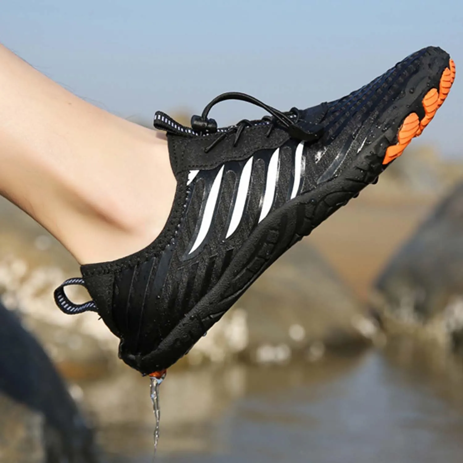 Hiking Barefoot Shoes for Women Men, Non-Slip Water Shoes Unisex, Grounded Footwear Quickdry Wide Toe Barefoot Sneakers Lightweight Breathable Running Biking Swim River