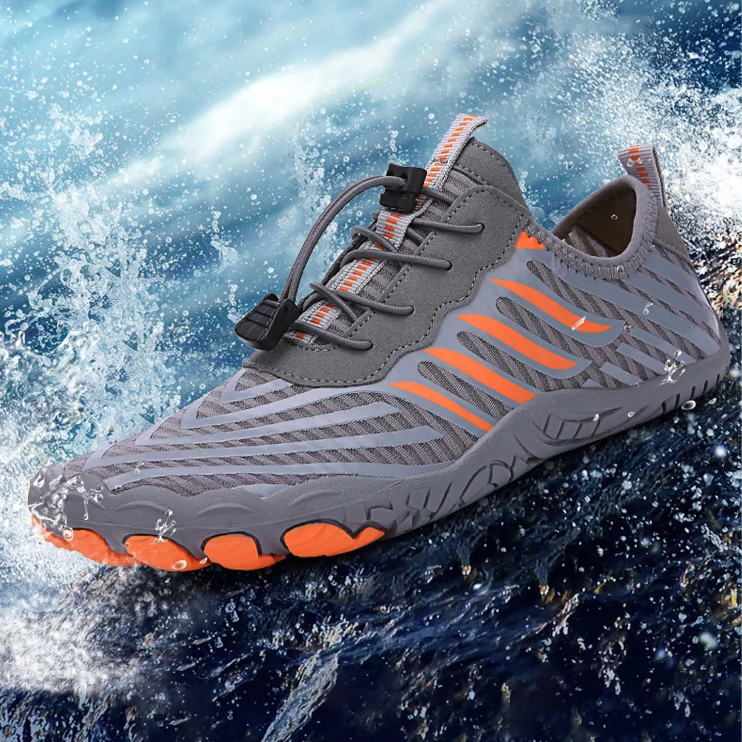 Hiking Barefoot Shoes for Women Men, Non-Slip Water Shoes Unisex, Grounded Footwear Quickdry Wide Toe Barefoot Sneakers Lightweight Breathable Running Biking Swim River