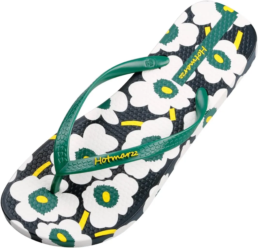 Hotmarzz Women's Flip Flops Colorful Printing Sandals Fashion Beach Slippers