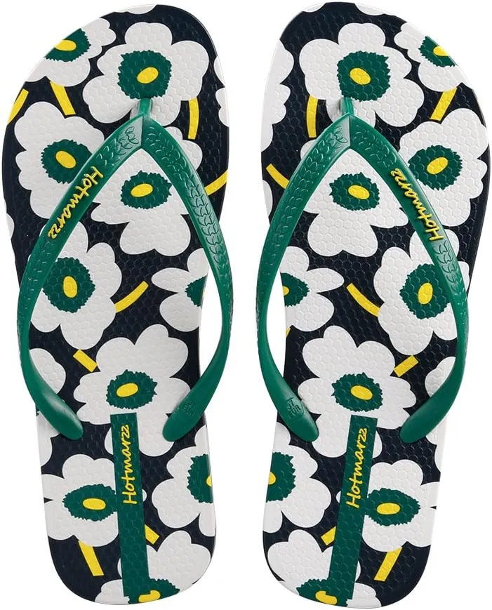 Hotmarzz Women's Flip Flops Colorful Printing Sandals Fashion Beach Slippers