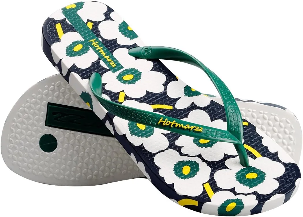 Hotmarzz Women's Flip Flops Colorful Printing Sandals Fashion Beach Slippers