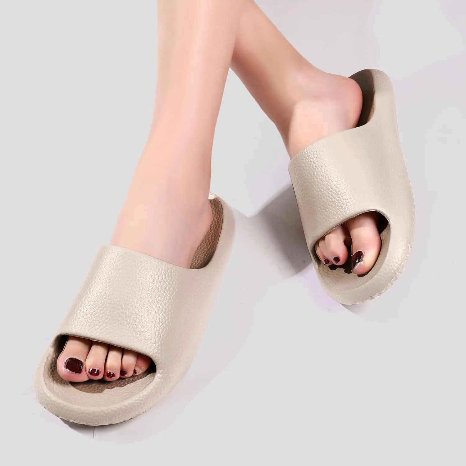 House Slides for Women Men, Quick Drying Shower Slippers, Waterproof Cloud Slides for Women Indoor, Soft Womens Slides Sandals Comfortable Arch Support
