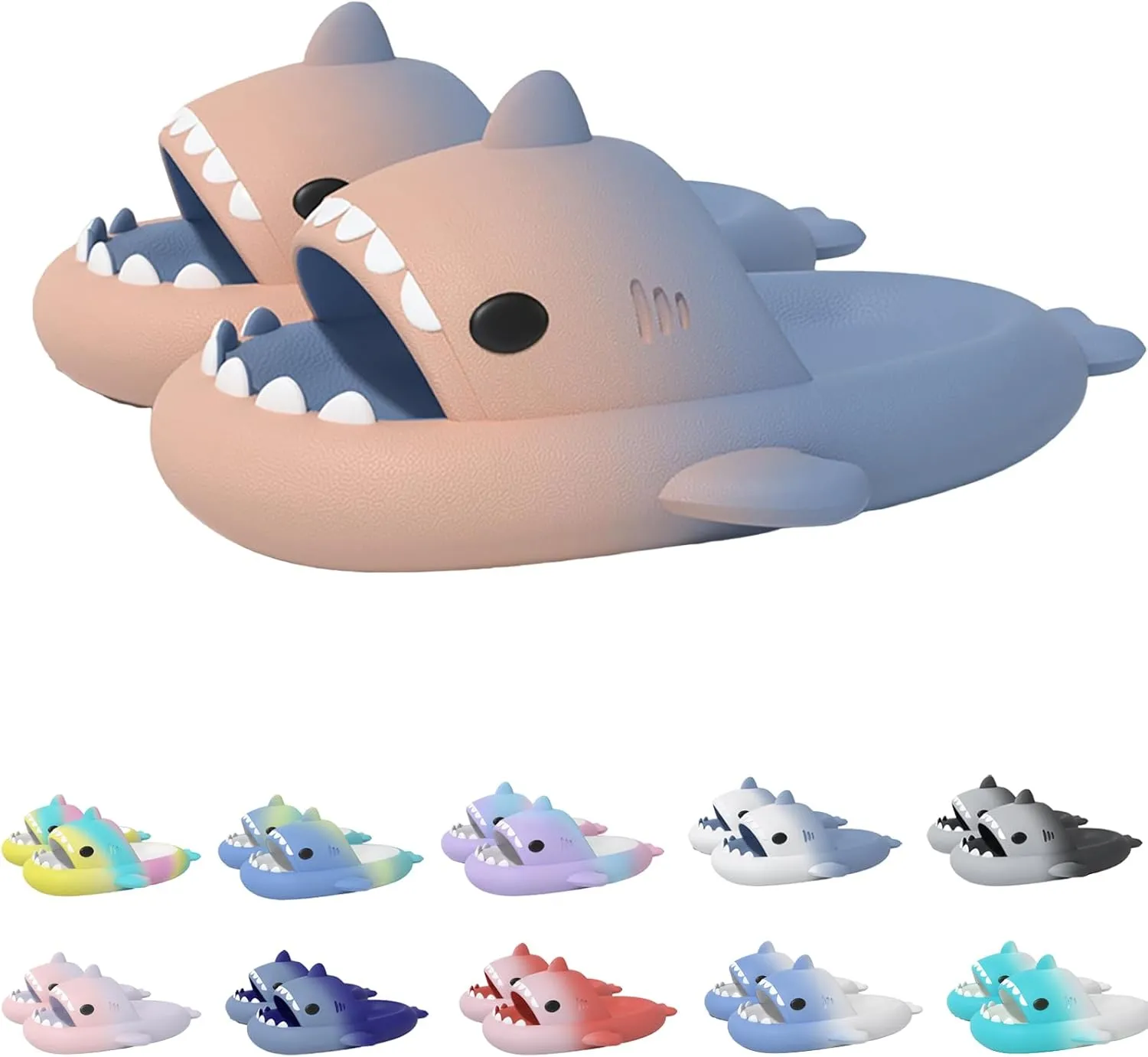 Hrtesus Shark Slides Shark Slippers Shark Sandals for Women and Men, Summer Beach Slippers Sandals Lightweight Non-Slip