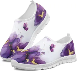 Hummingbird Floral Print Lightweight Walking Shoes for Women Mesh Casual Sneakers Size 5-10.5