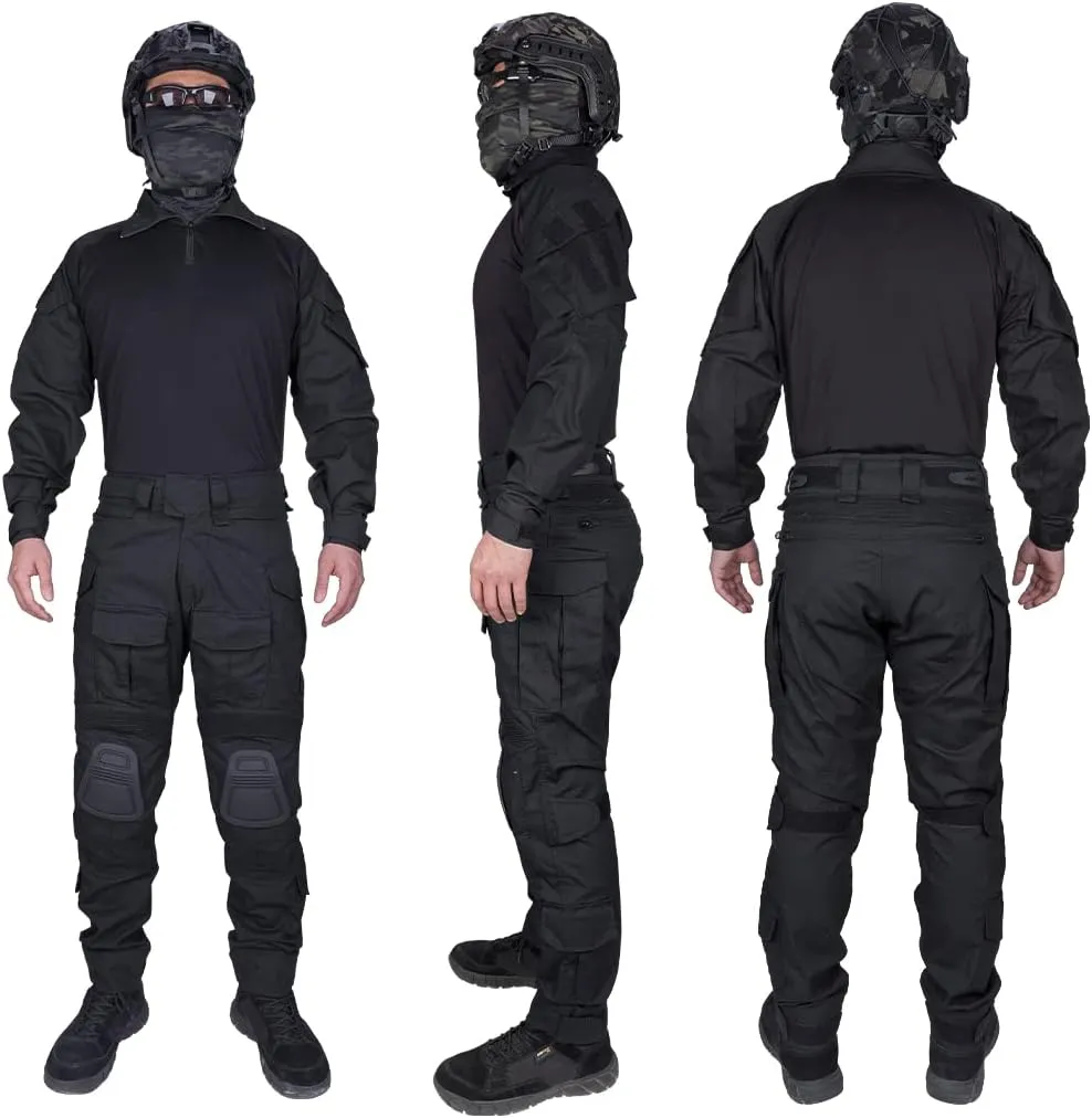 IDOGEAR Men G3 Combat Uniforms Set with Knee & Elbow Pads Camouflage Clothing