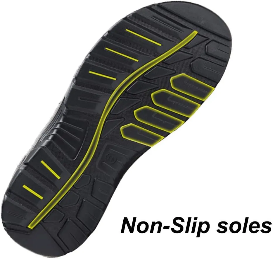 JEBU Men's Leather Open Toe Outdoor Casual Hiking Waterproof Beach Air Cushion Sandals