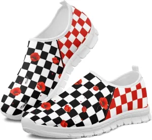 Jeiento Womens Casual Shoes Checkerboard Pattern Fashion Workout Casual Shoes Slip-On Loafers