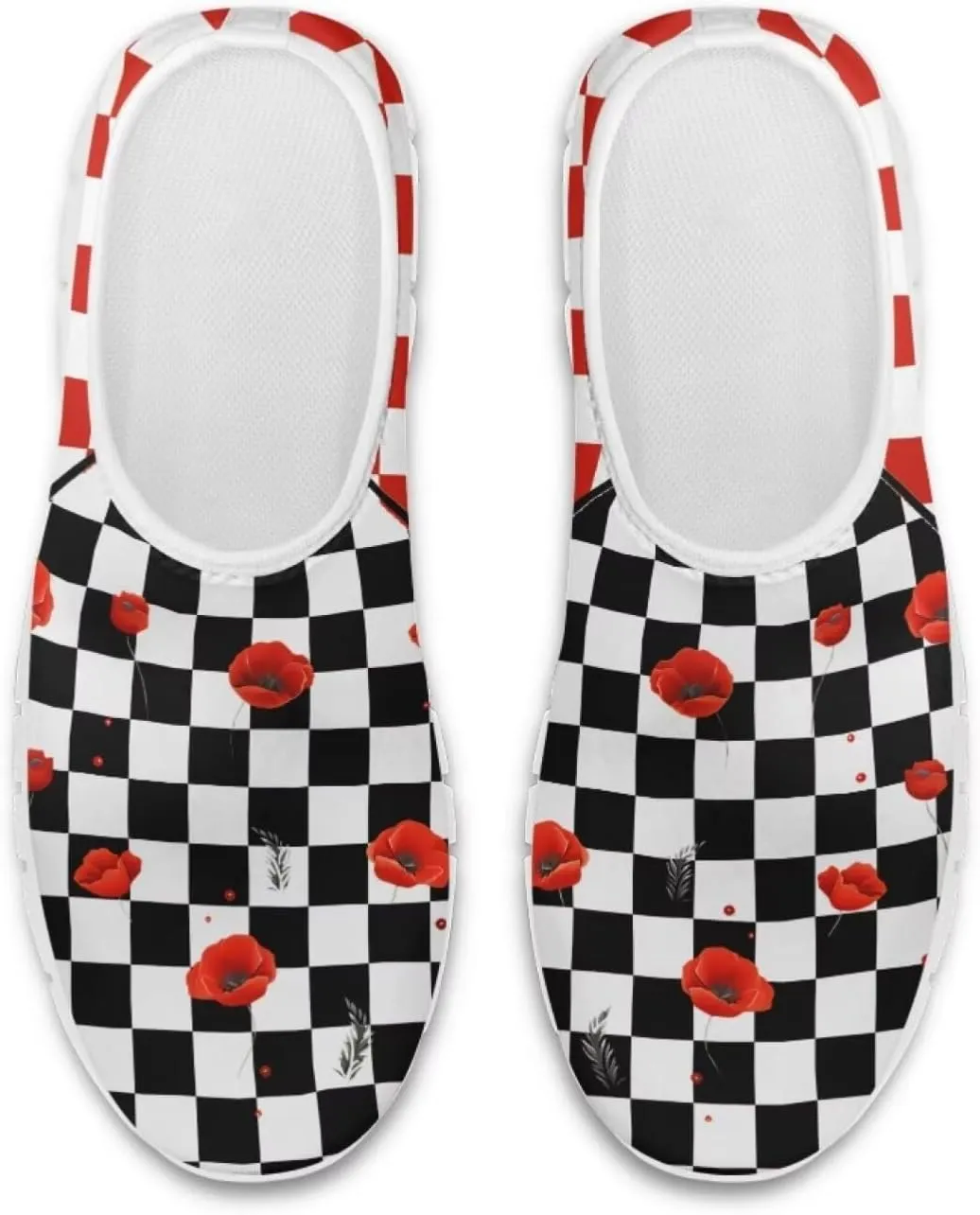 Jeiento Womens Casual Shoes Checkerboard Pattern Fashion Workout Casual Shoes Slip-On Loafers