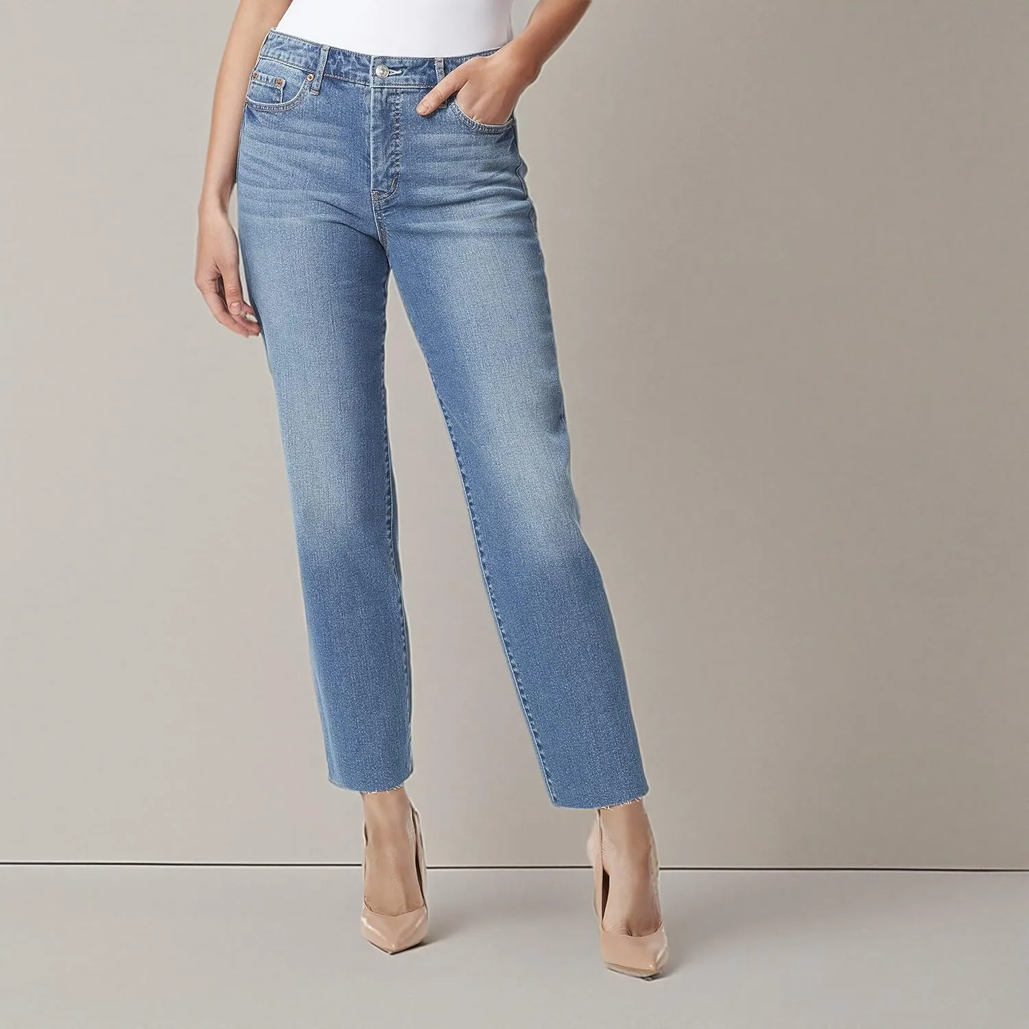 Jessica Simpson Women's Spotlight High Rise Slim Straight Ankle