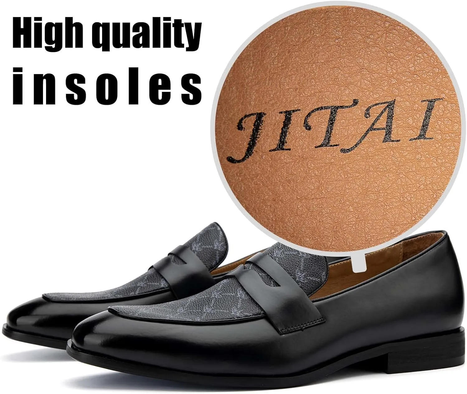 JITAI Mens Loafers Shoes Slip On Driving Shoes Casual Dress Loafer Business Fashion Shoes
