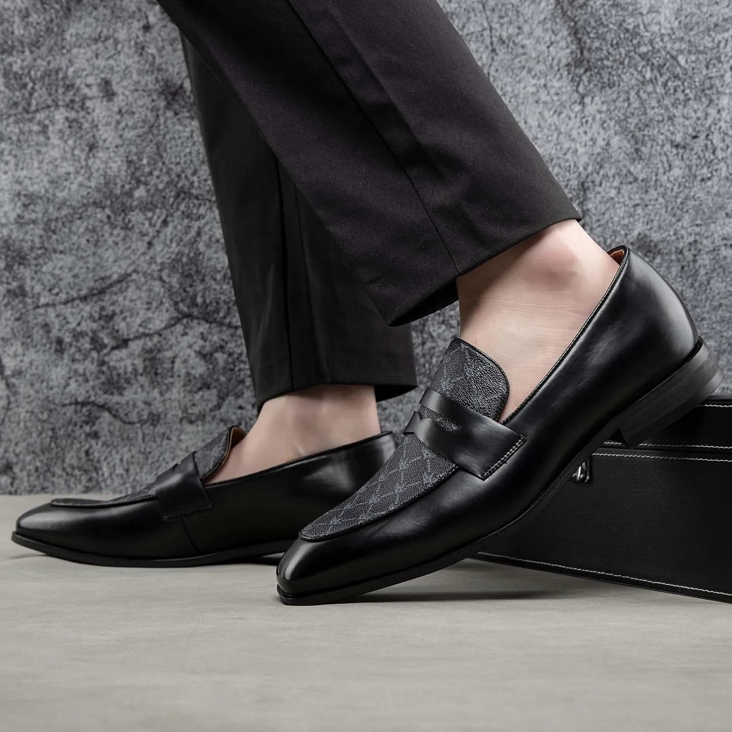 JITAI Mens Loafers Shoes Slip On Driving Shoes Casual Dress Loafer Business Fashion Shoes