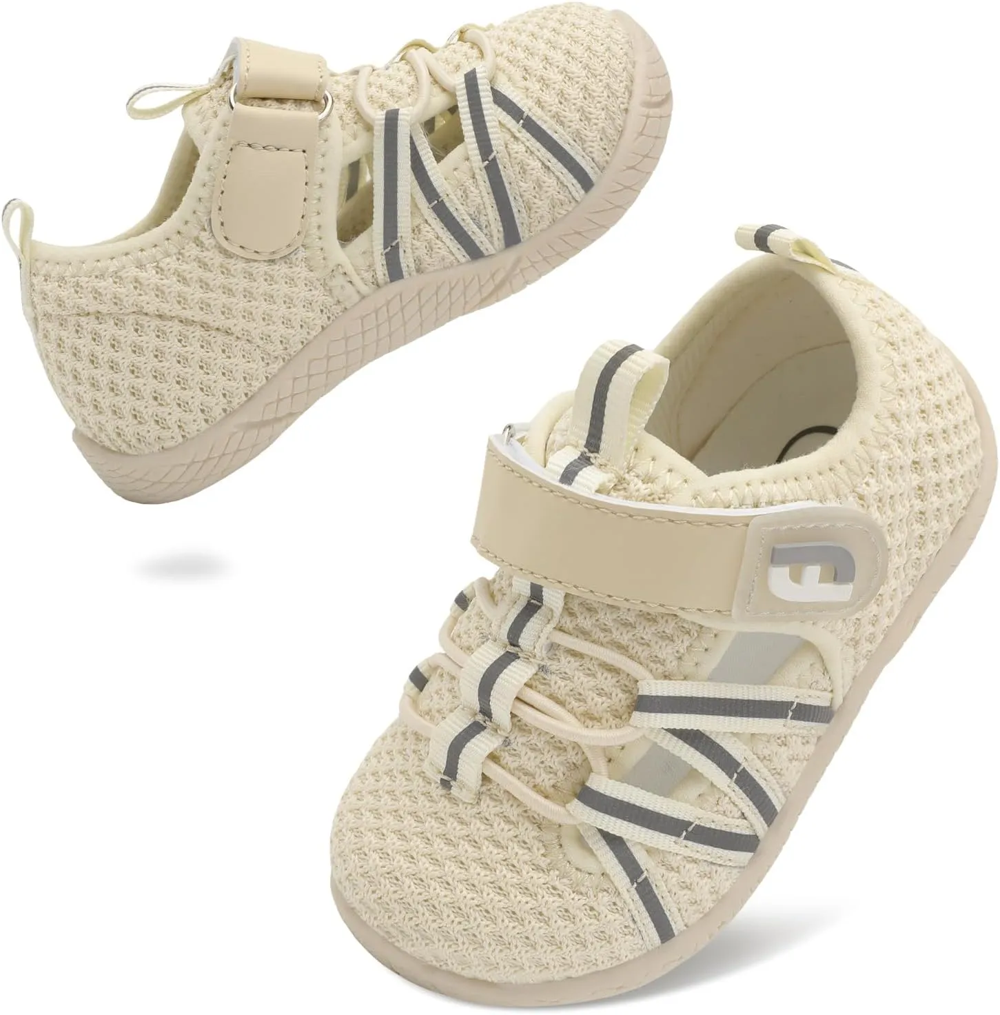 JOINFREE Toddler Sandals Boys Girls Breathable Closed Toe Water Beach Sandals Kids Wide Barefoot Summer Water Shoes Baby Walking Sneakers