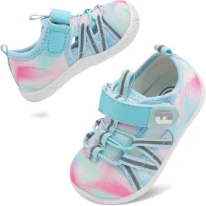 JOINFREE Toddler Sandals Boys Girls Breathable Closed Toe Water Beach Sandals Kids Wide Barefoot Summer Water Shoes Baby Walking Sneakers