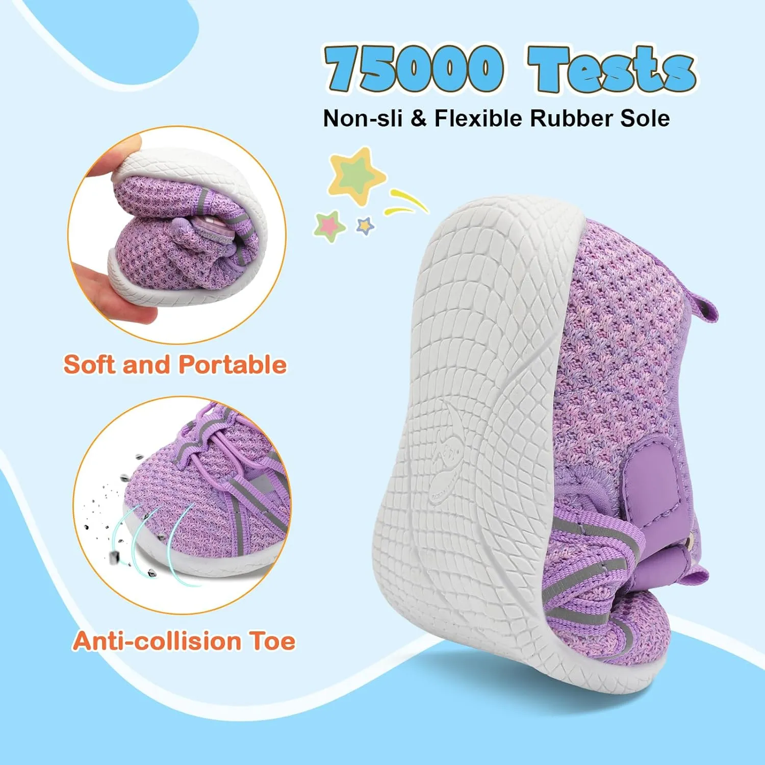 JOINFREE Toddler Sandals Boys Girls Breathable Closed Toe Water Beach Sandals Kids Wide Barefoot Summer Water Shoes Baby Walking Sneakers