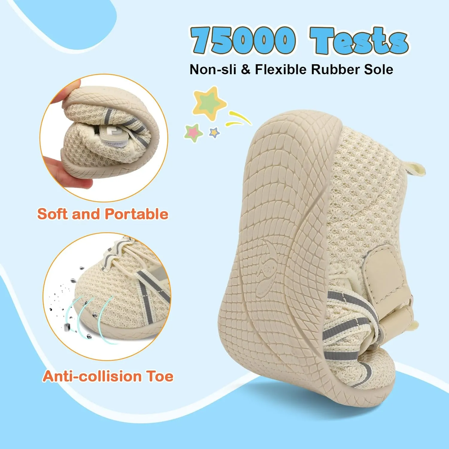 JOINFREE Toddler Sandals Boys Girls Breathable Closed Toe Water Beach Sandals Kids Wide Barefoot Summer Water Shoes Baby Walking Sneakers