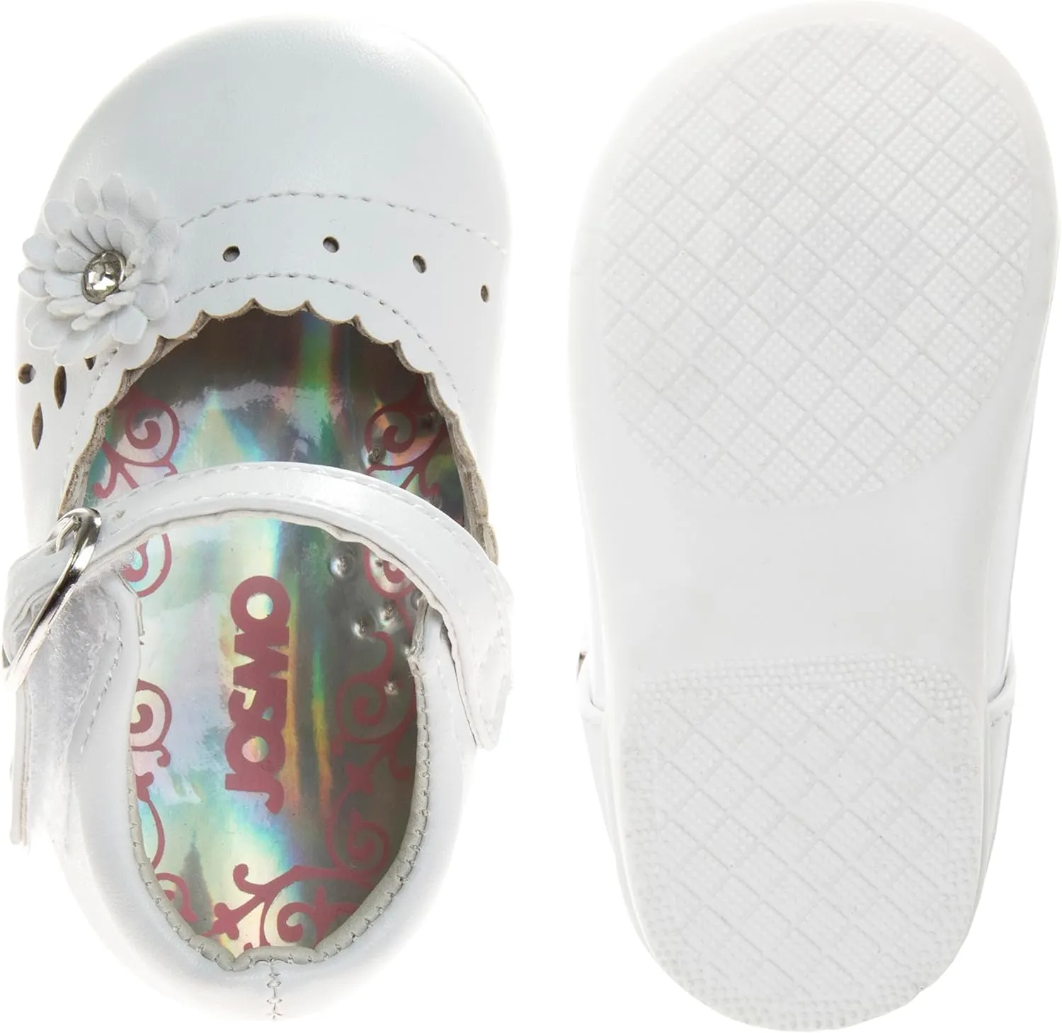 Josmo Baby Girls Mary Jane Flats Slipon - Newborn Infant Formal Dress Shoes School Uniform - (Size 3-8 Infant-Toddlers)