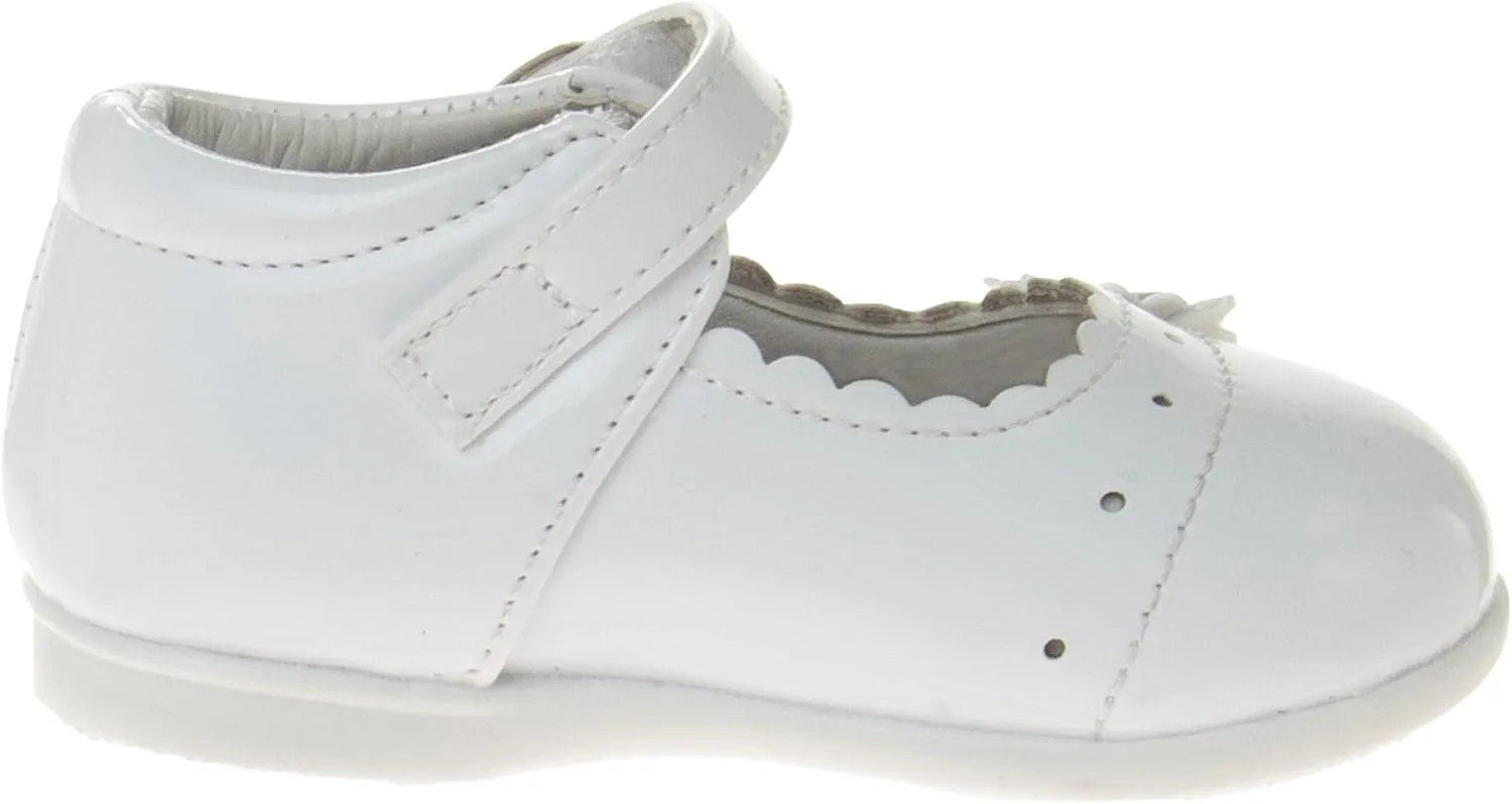 Josmo Baby Girls Mary Jane Flats Slipon - Newborn Infant Formal Dress Shoes School Uniform - (Size 3-8 Infant-Toddlers)