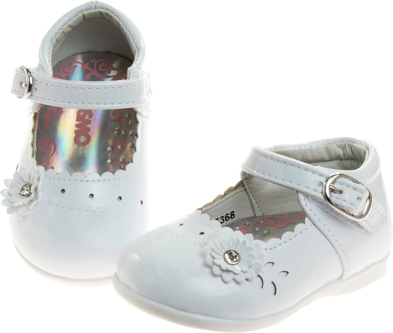 Josmo Baby Girls Mary Jane Flats Slipon - Newborn Infant Formal Dress Shoes School Uniform - (Size 3-8 Infant-Toddlers)