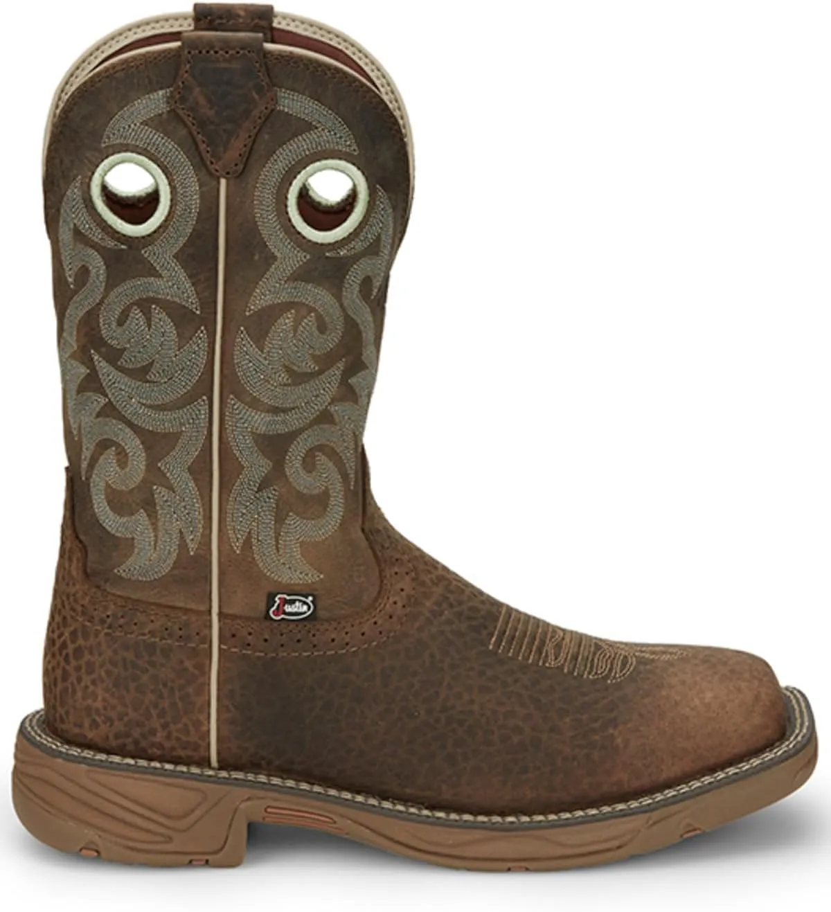 Justin Men's Rush 11" Western Work Boots Wide Square Toe